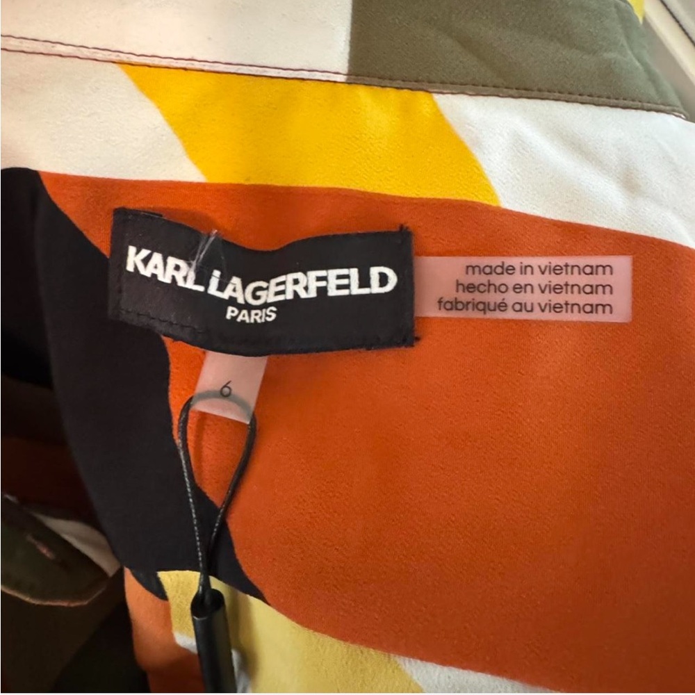 Karl Lagerfeld Multicolor Colorblock Midi Dress - Picture 5 of 8